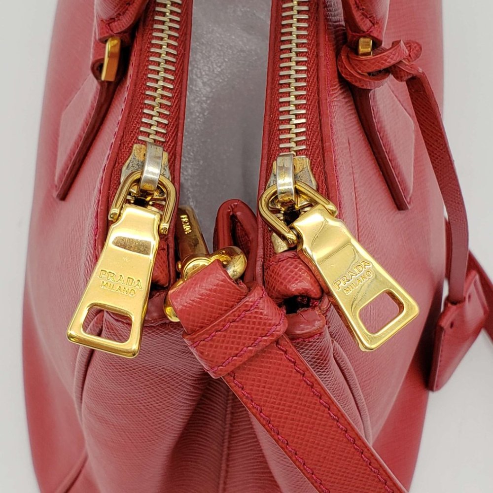 100% Authentic Prada Saffiano Small Red Shoulder Bag - Picture 7 of 16